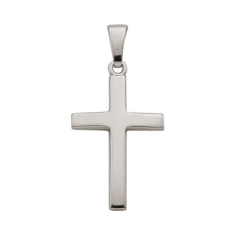 MUAU Schmuck  Pendentif croix or blanc 750, 24x12mm 