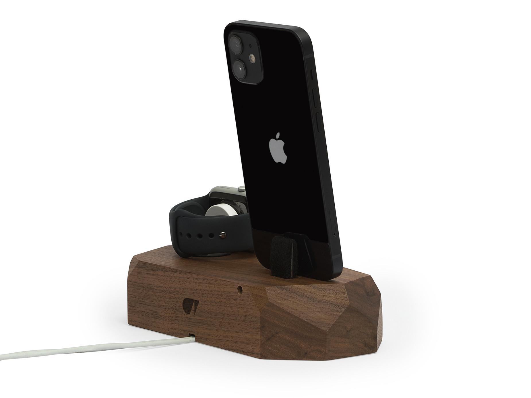 Oakywood  Combo Dock - Dockingstation aus Holz - zum Aufladen von iPhone und Apple Watch 