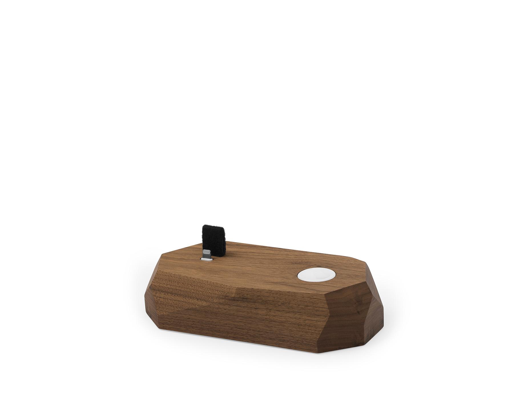 Oakywood  Combo Dock - Station d'accueil en bois - pour recharger l'iPhone et l'Apple Watch 