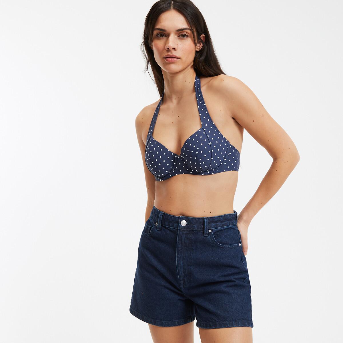 Image of Bikini-oberteil In Full-cup-form Unisex Weiss Bedruckt D/75