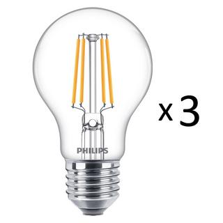 PHILIPS Pack de 3 LED E27 Normal Claire 40W 470lm  