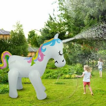 Jouet gonflable d'eau d'arrosage de licorne pour enfants, cour d'été en plein air et jeu en plein air