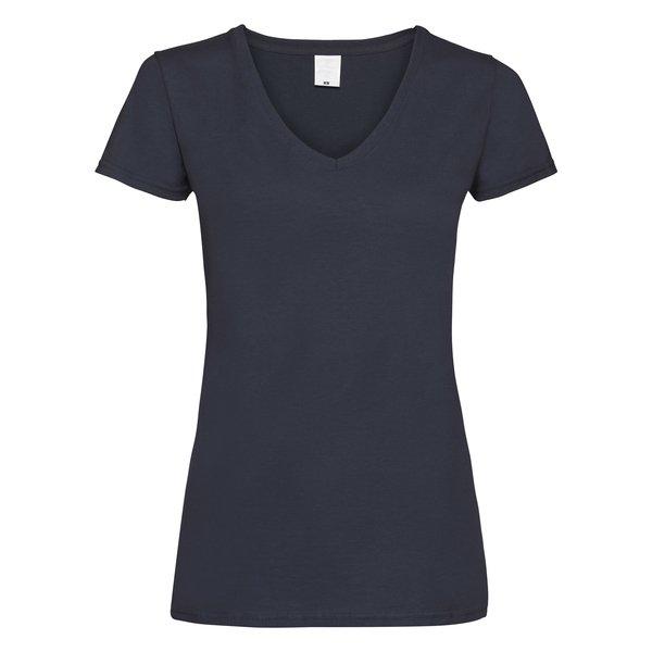 Image of Value Fitted Vausschnitt Kurzarm Tshirt Damen Mitternachtsblau M