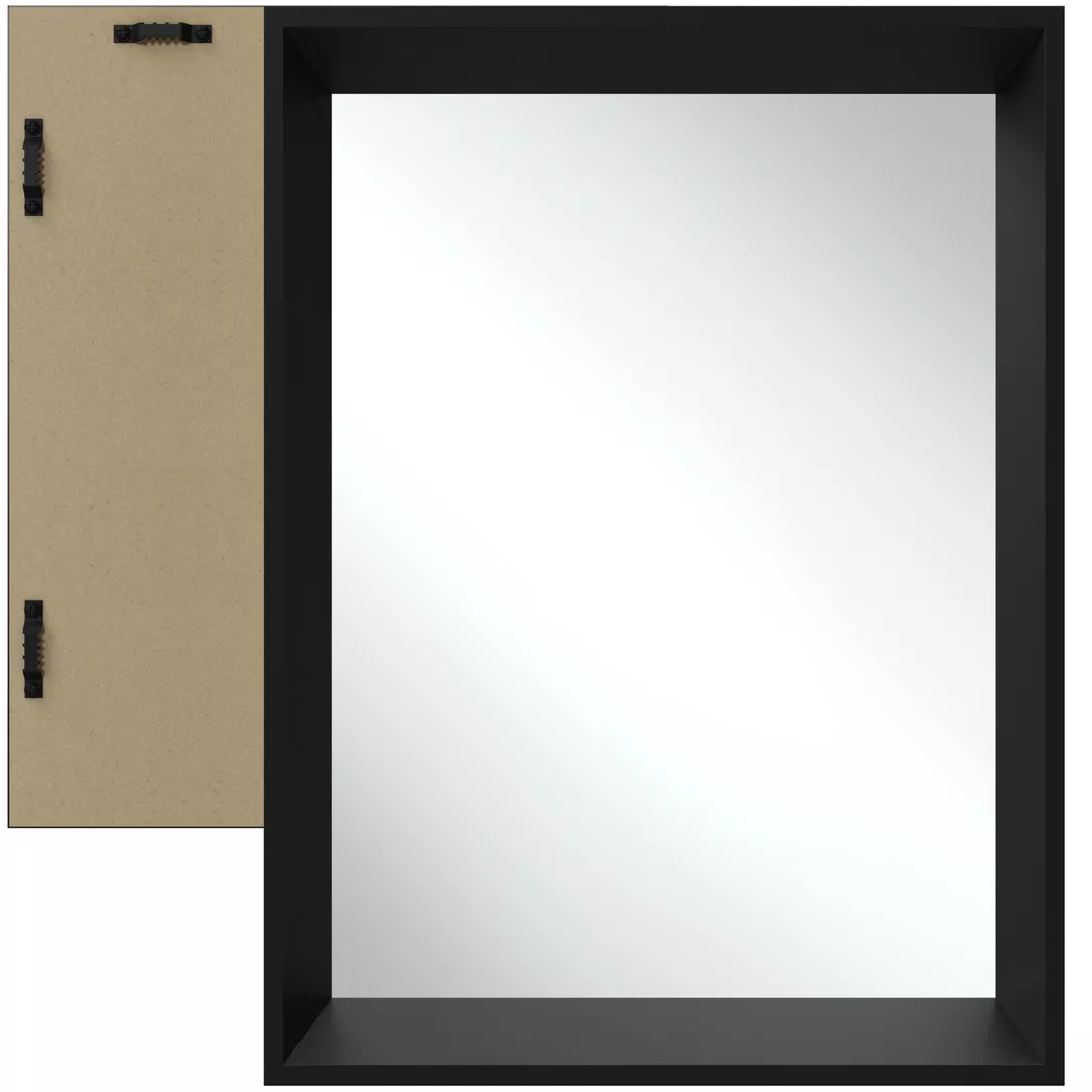 tectake Wall Mirror Elina in Black | Size: 50 cm x 70 cm