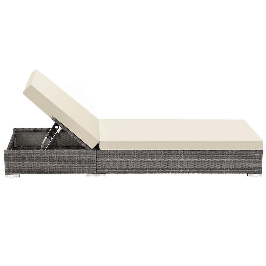 Tectake Set da 2 lettini prendisole in rattan e alluminio Nautica resistente alle intemperie e ai raggi UV  