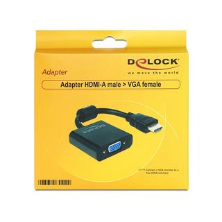 DeLock  DeLOCK 65512 Videokabel-Adapter 0,254 m VGA (D-Sub) HDMI Typ A (Standard) Schwarz 