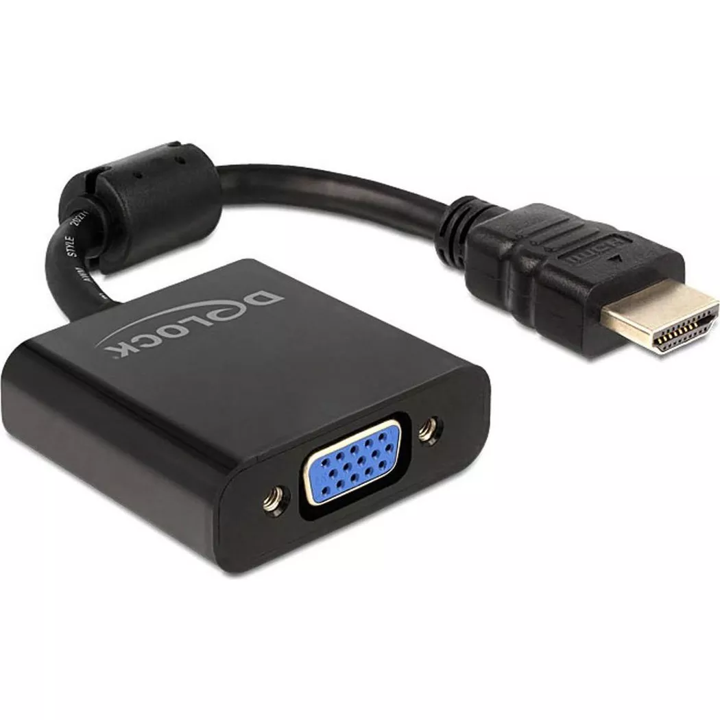 DeLock - Câble adaptateur  HDMI - VGA, One Size, Noir