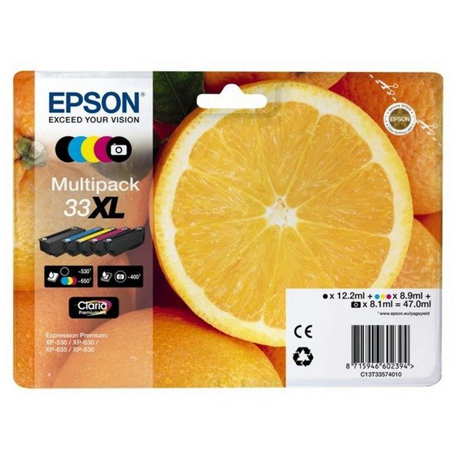 MULTIPACK 5-COLOURS 33XLCLARIA PREMIUM INK EASYMAIL