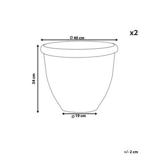 Beliani Set mit 2 Blumentöpfen aus Kunstharz Modern TESALIA  
