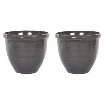 Lot de 2 pots de fleurs en Polyrésine Moderne TESALIA