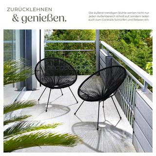 Tectake Lot de 2 chaises de jardin pliantes SANTANA Design rétro dans le style acapulco  