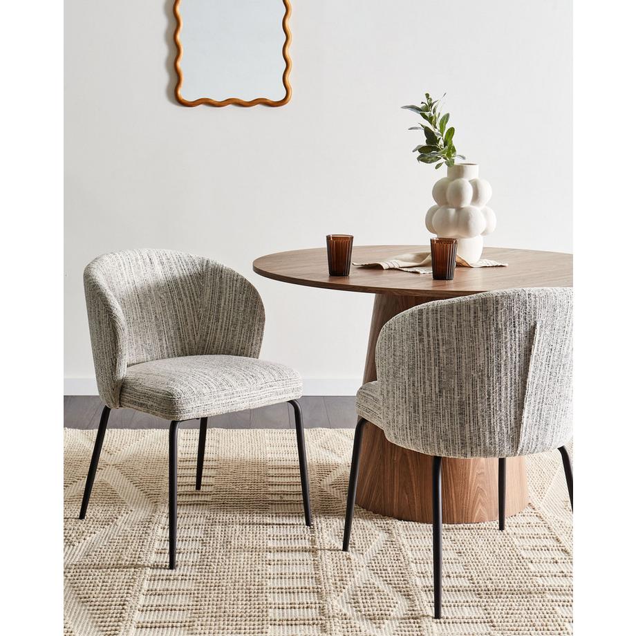 Beliani Lot de 2 chaises de salle à manger en Tissu Moderne ZANA  