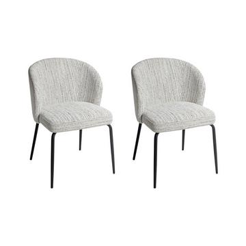 Lot de 2 chaises de salle à manger en Tissu Moderne ZANA