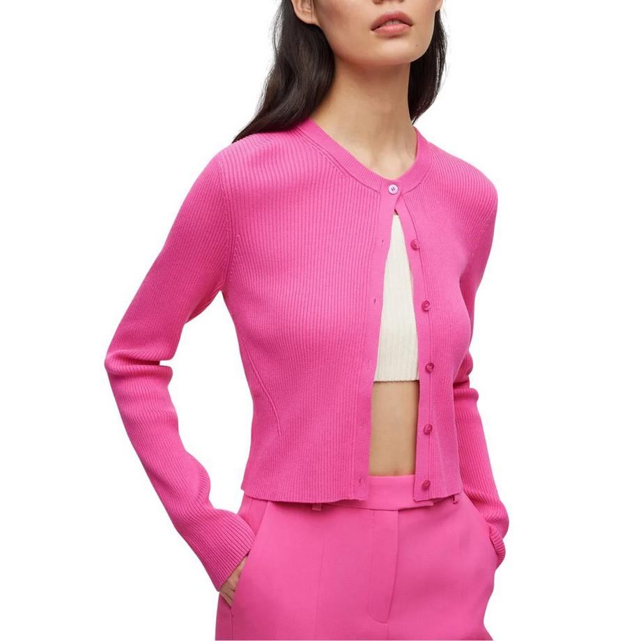 HUGO BOSS Fahara Cardigan en maille côtelée  