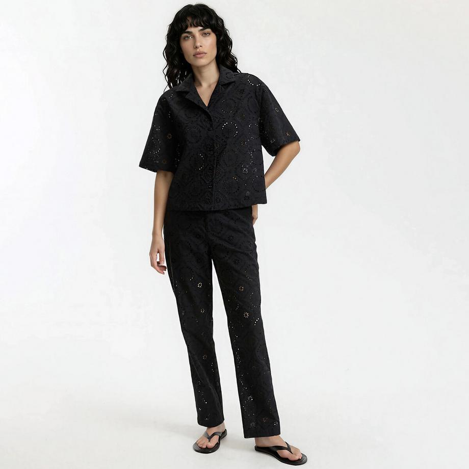 La Redoute Collections Pantaloni taglio dritto ricamo inglese  