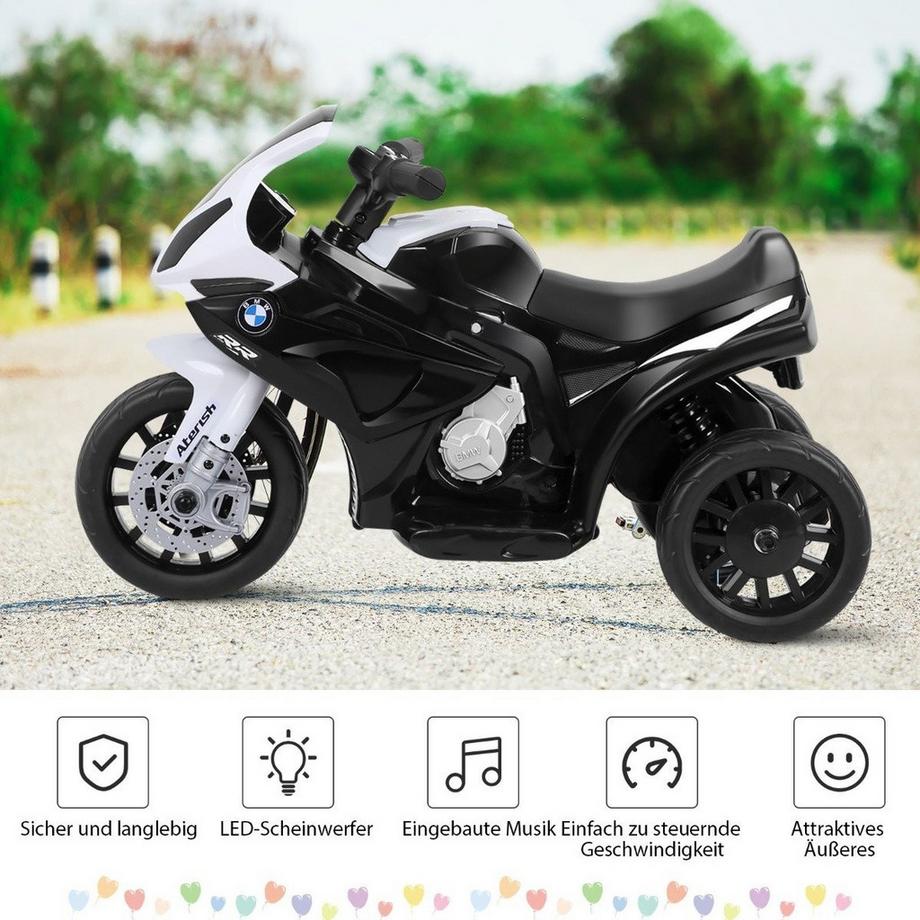 B2X  Moto pour enfants Véhicule pour enfants 6v Véhicule pour enfants 6v avec musique 66 x 37 x 44,5 cm noir + blanc 