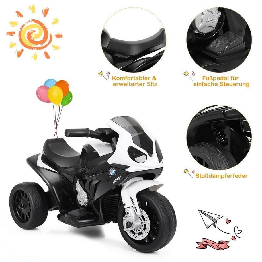 B2X  Moto pour enfants Véhicule pour enfants 6v Véhicule pour enfants 6v avec musique 66 x 37 x 44,5 cm noir + blanc 