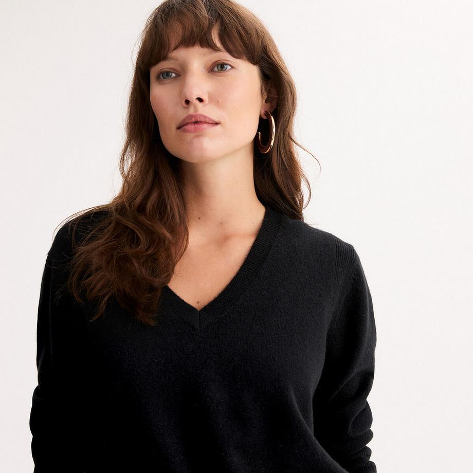 La Redoute Collections Pull Cachemire Col V Maille Fine  