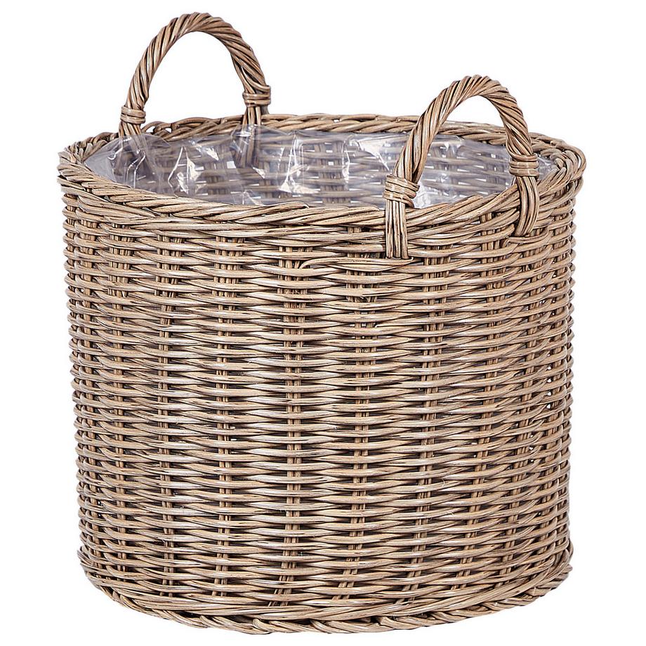 Beliani Set di 3 vasi da fiori in vimini en Rattan sintetico  PENDULA  