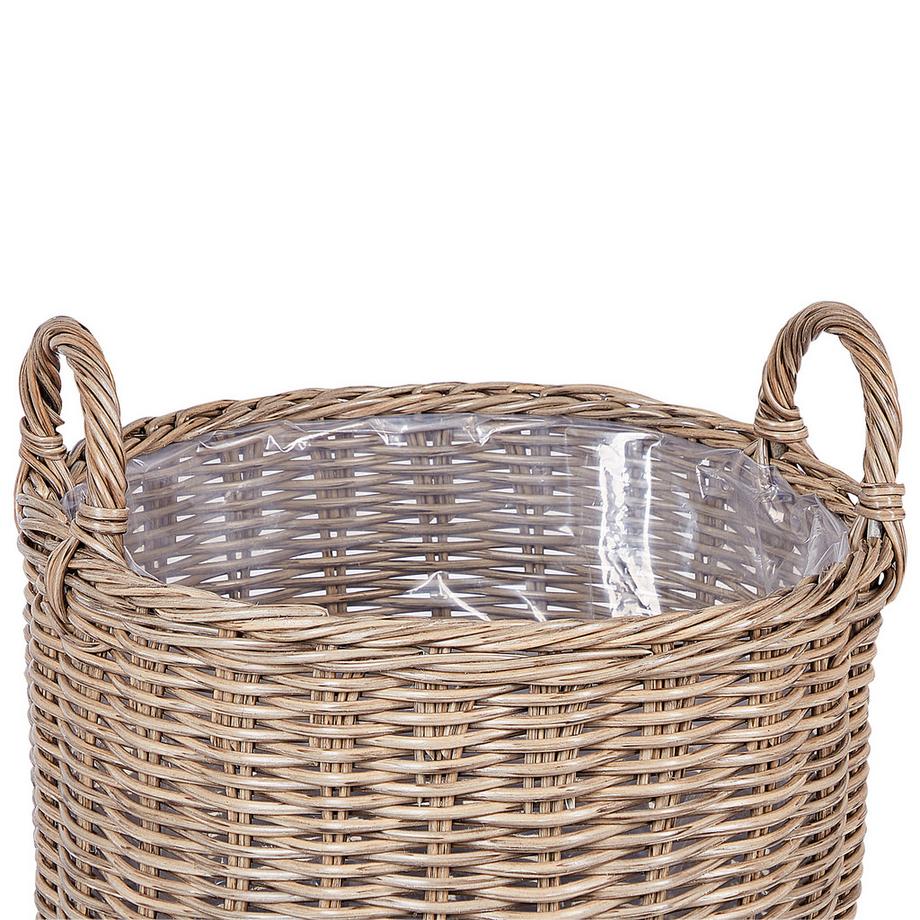 Beliani Set di 3 vasi da fiori in vimini en Rattan sintetico  PENDULA  