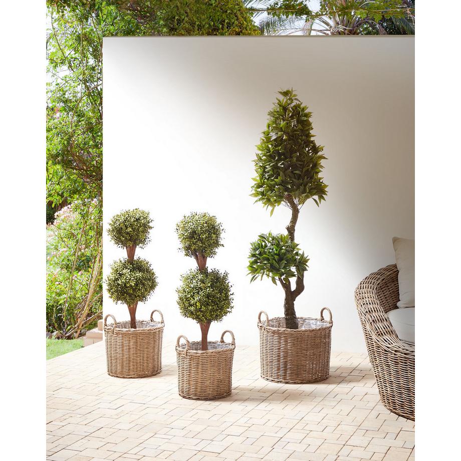 Beliani Set di 3 vasi da fiori in vimini en Rattan sintetico  PENDULA  
