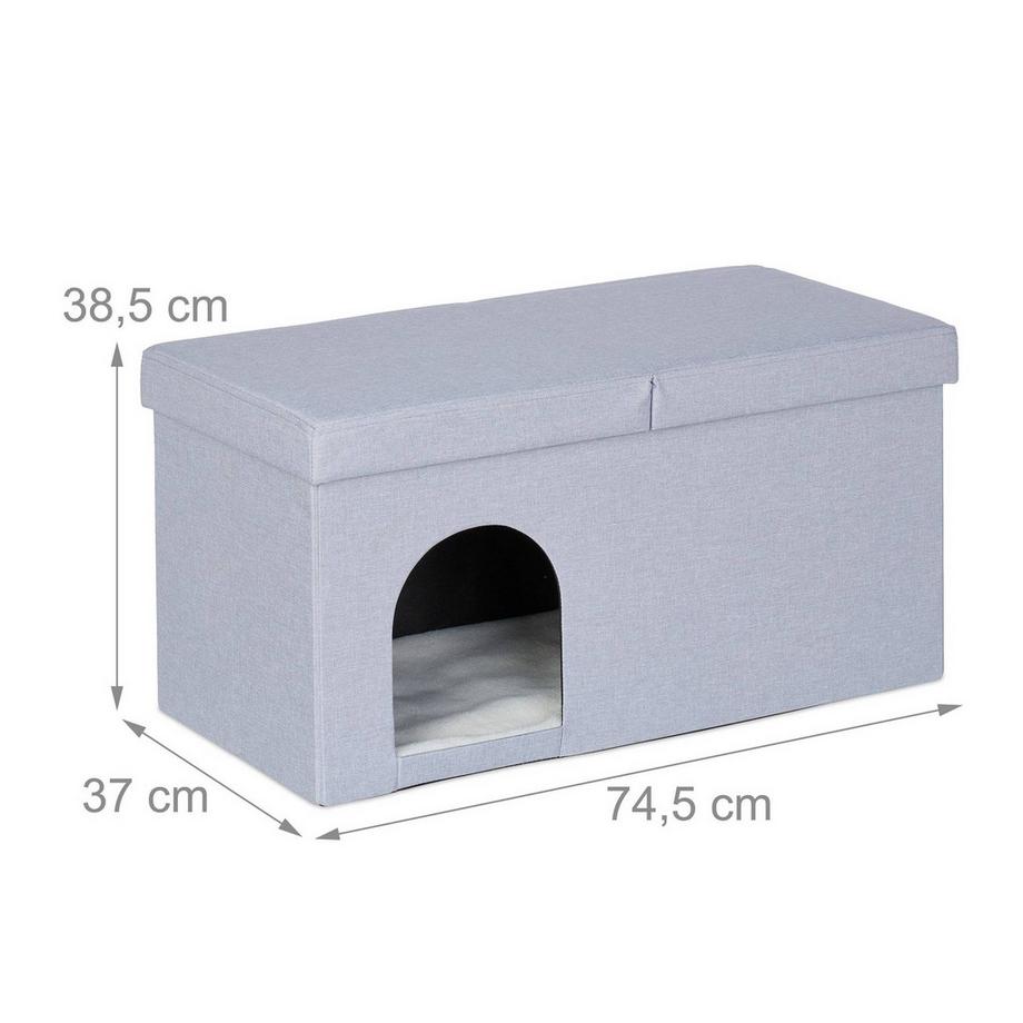 B2X  Cache-chat gris avec couvercle 