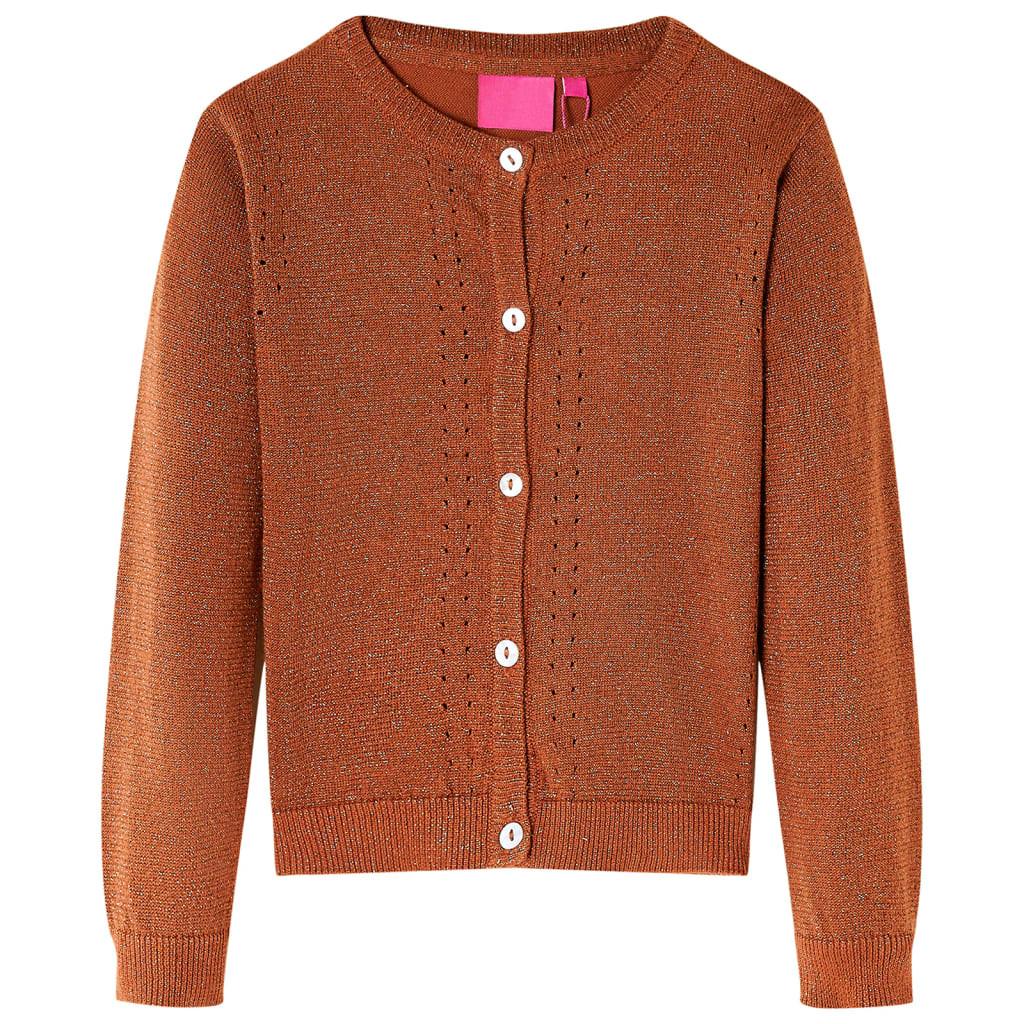 Image of Kinder Strickjacke Baumwolle Unisex Braun 128