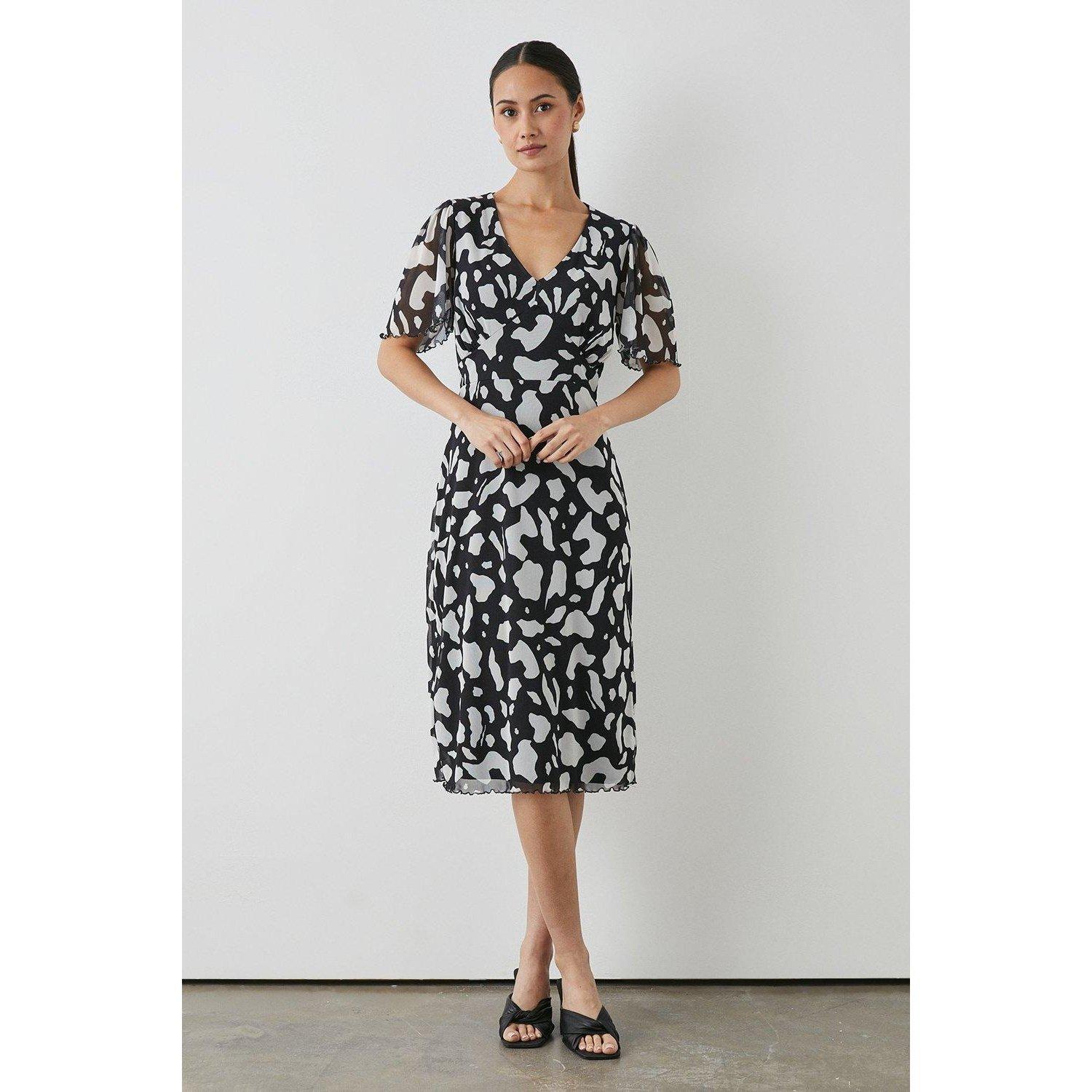 Image of Midikleid Engelsärmel Damen Schwarz 40