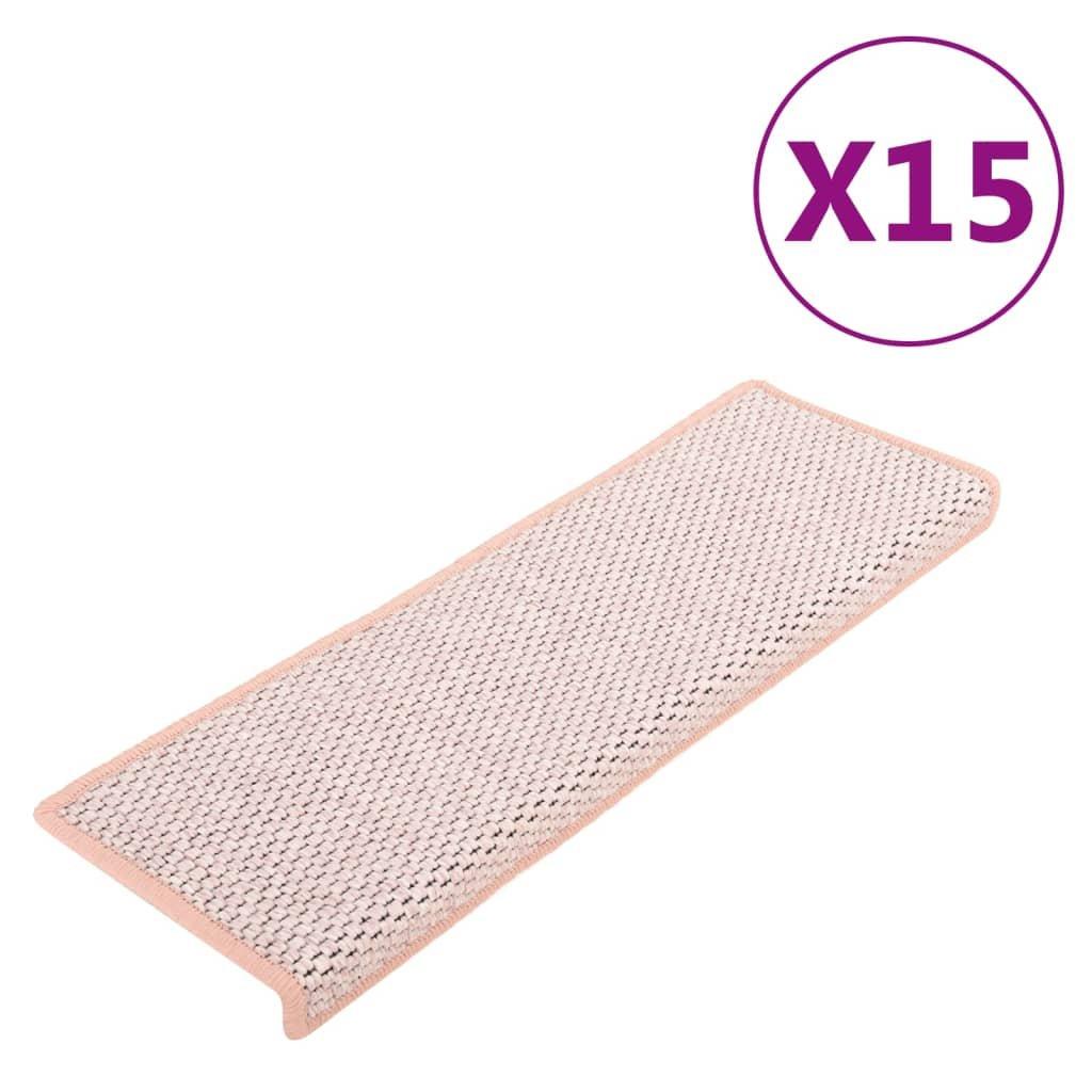 VidaXL Tapis d'escalier autocollants 15 pcs tissu  