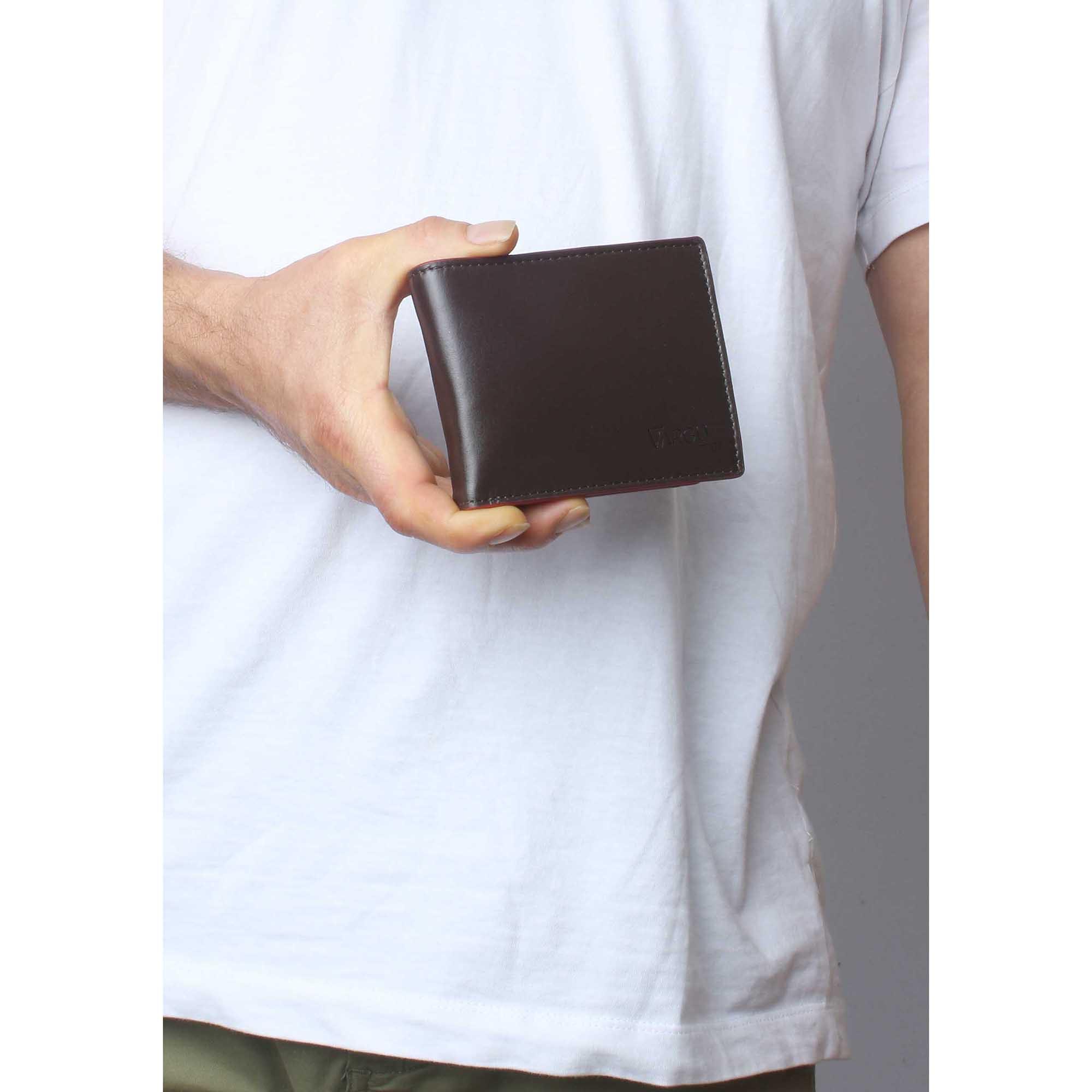 VARGU TERO 1 Portefeuille RFID en Cuir Véritable  