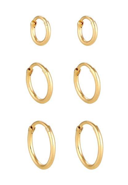 Elli  Ohrringe Creolen Set Trio Basic Must-Have Trend 