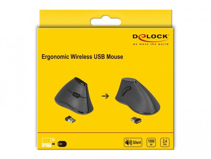DeLock  Ergonomische Maus (Kabellos) 