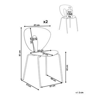 Beliani Lot de 2 chaises en Polypropylène Moderne TRACY  