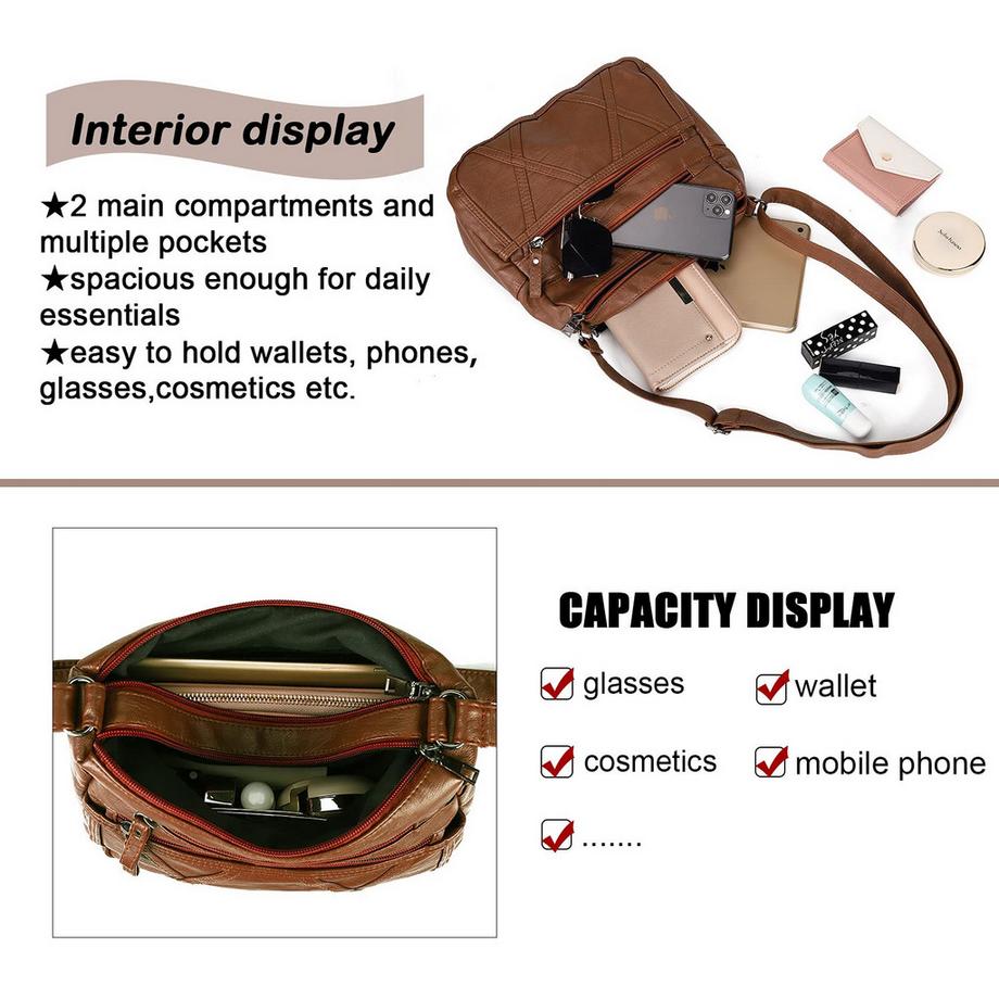 Only-bags.store Petit sac bandoulière avec plusieurs poches design imperméable  