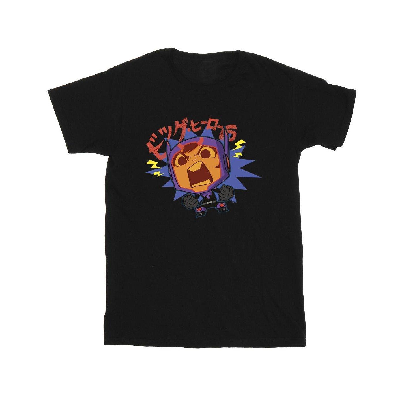 Image of Big Hero 6 Baymax Hiro Angry Manga Tshirt Herren Schwarz 5XL