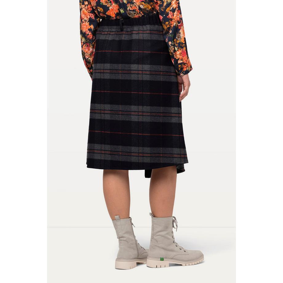 Ulla Popken Gonna Kilt Quadri Linea A Effetto Incrociato Vita Comoda  