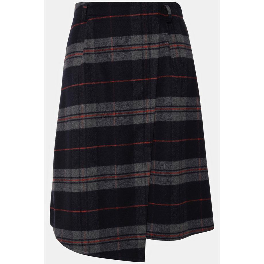 Ulla Popken Gonna Kilt Quadri Linea A Effetto Incrociato Vita Comoda  