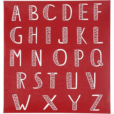 Creativ Company  27067 papeterie Rouge Pochoir lettres 