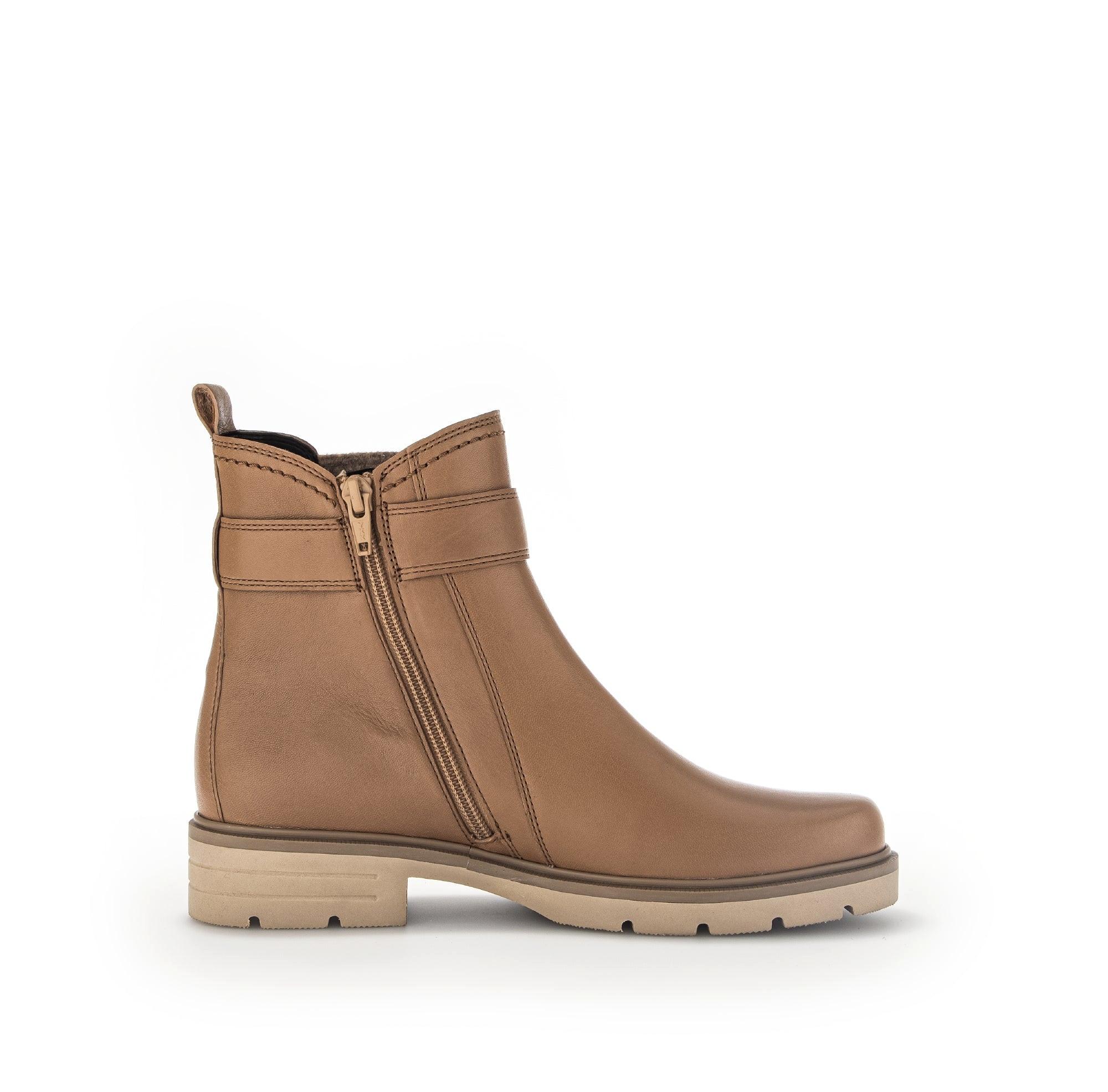 Image of - Leder Stiefelette Damen Beige 37