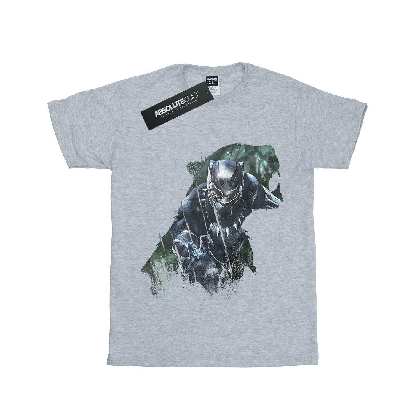 Image of Black Panther Wild Silhouette Tshirt Unisex Grau 152-158