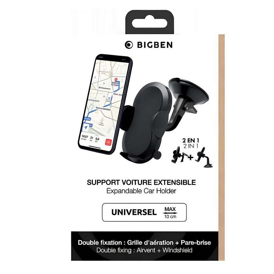 BigBen Connected  Support Voiture Smartphone 2 en 1 Ajustable 