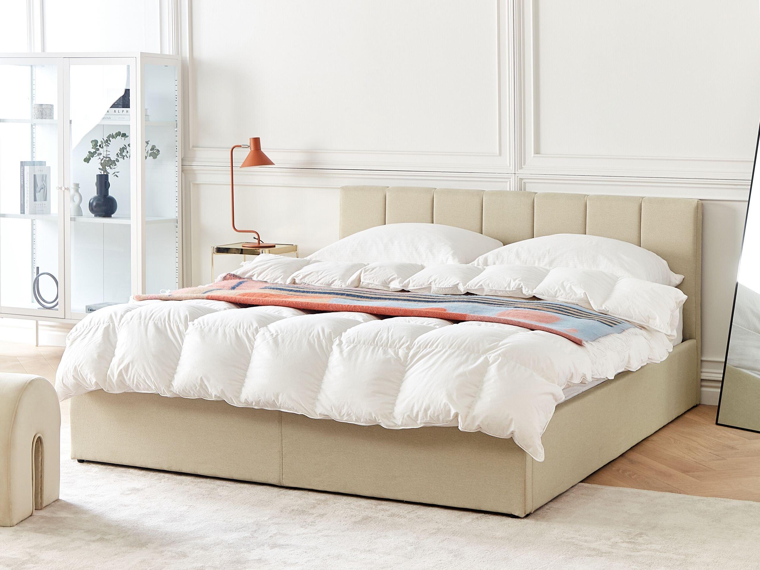 Beliani Bett mit Bettkasten aus Polyester Modern DREUX  