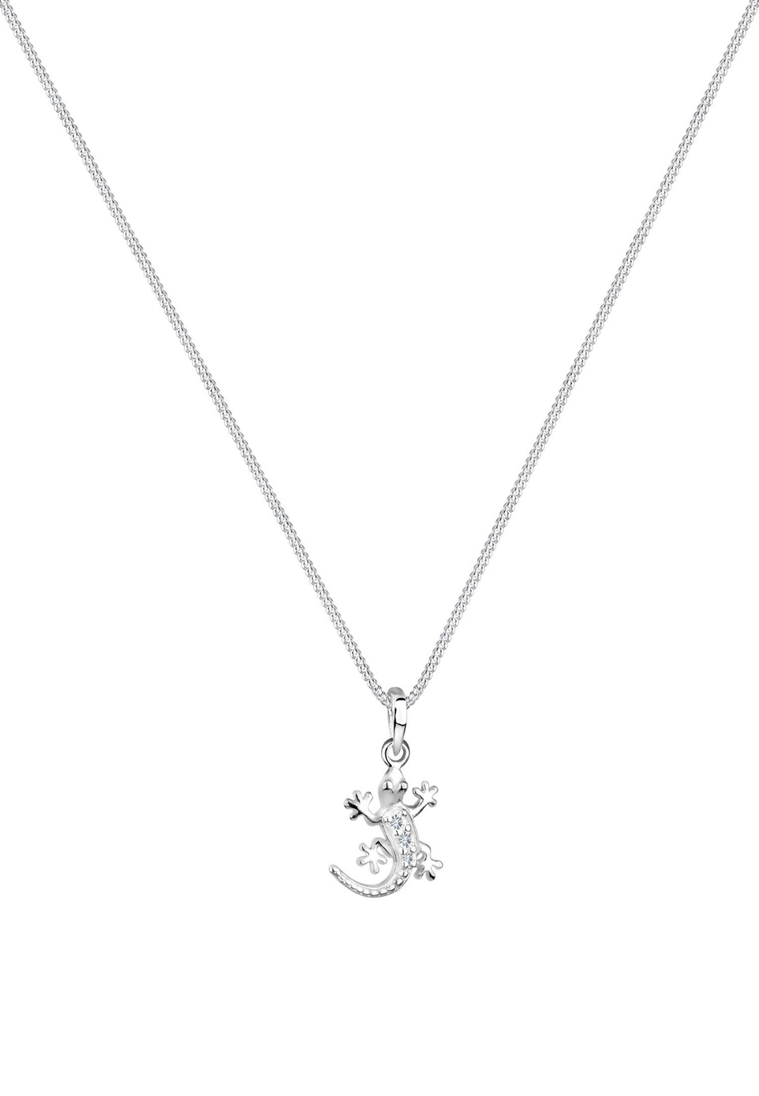 Elli  Collier Femmes Pendentif Gecko Avec Cristaux 