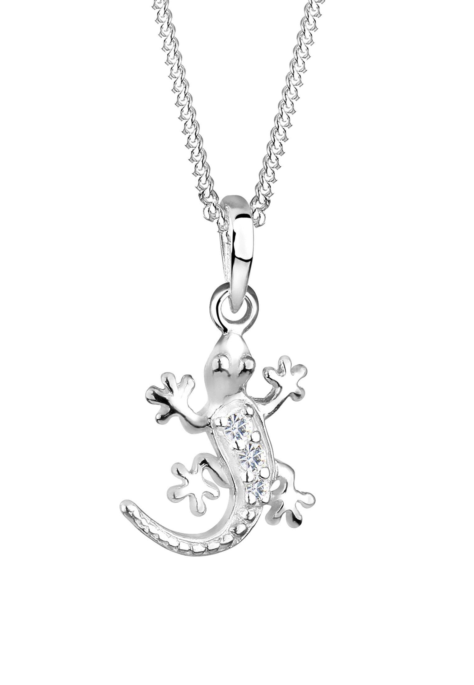 Elli  Collier Femmes Pendentif Gecko Avec Cristaux 