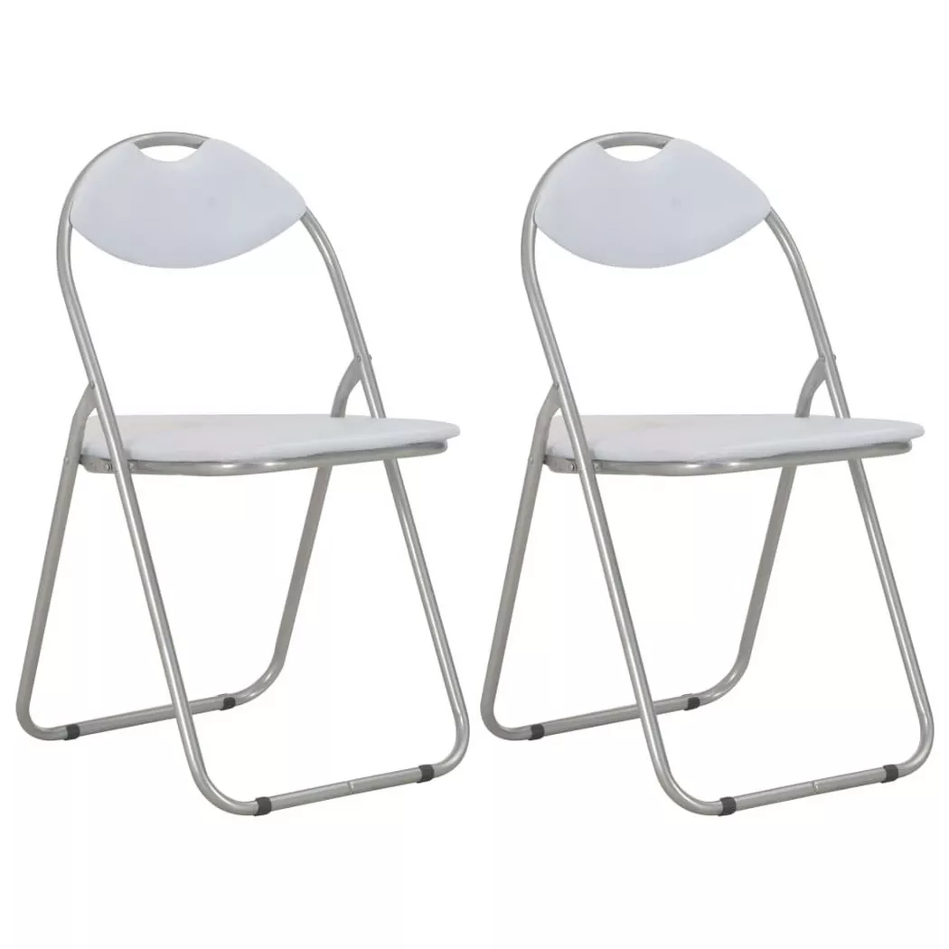 Vidaxl - Chaises pliantes à manger lot de 2 blanc similicuir