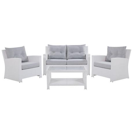 Beliani Lounge Set mit Tisch aus PE Rattan Klassisch MARINO  