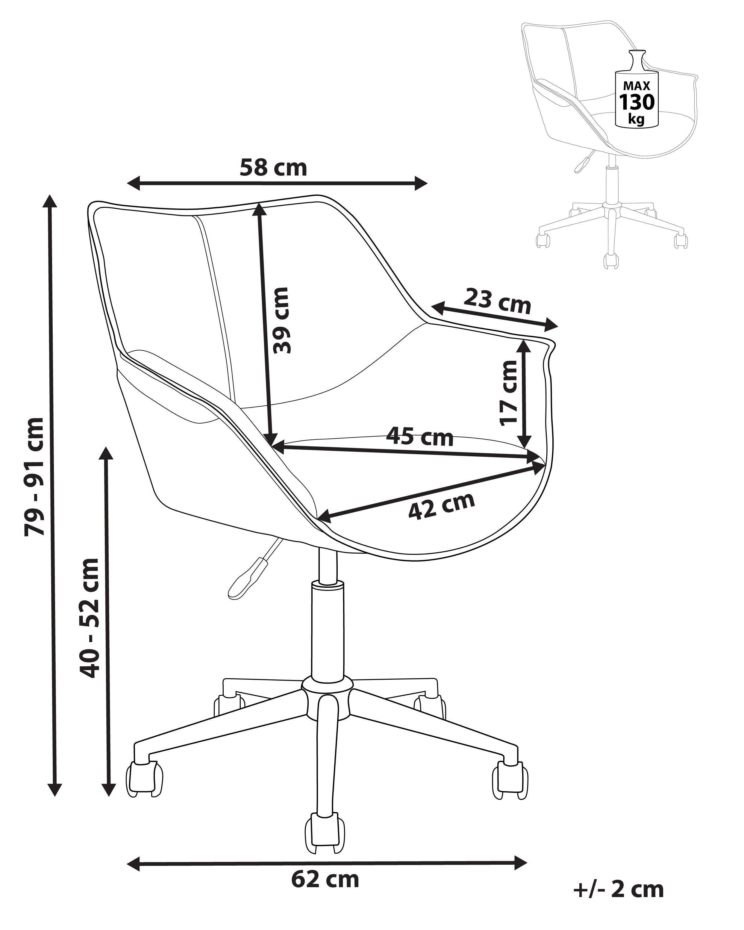 Beliani Chaise de bureau en Cuir PU Rétro NEWDALE  