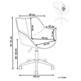 Beliani Chaise de bureau en Cuir PU Rétro NEWDALE  