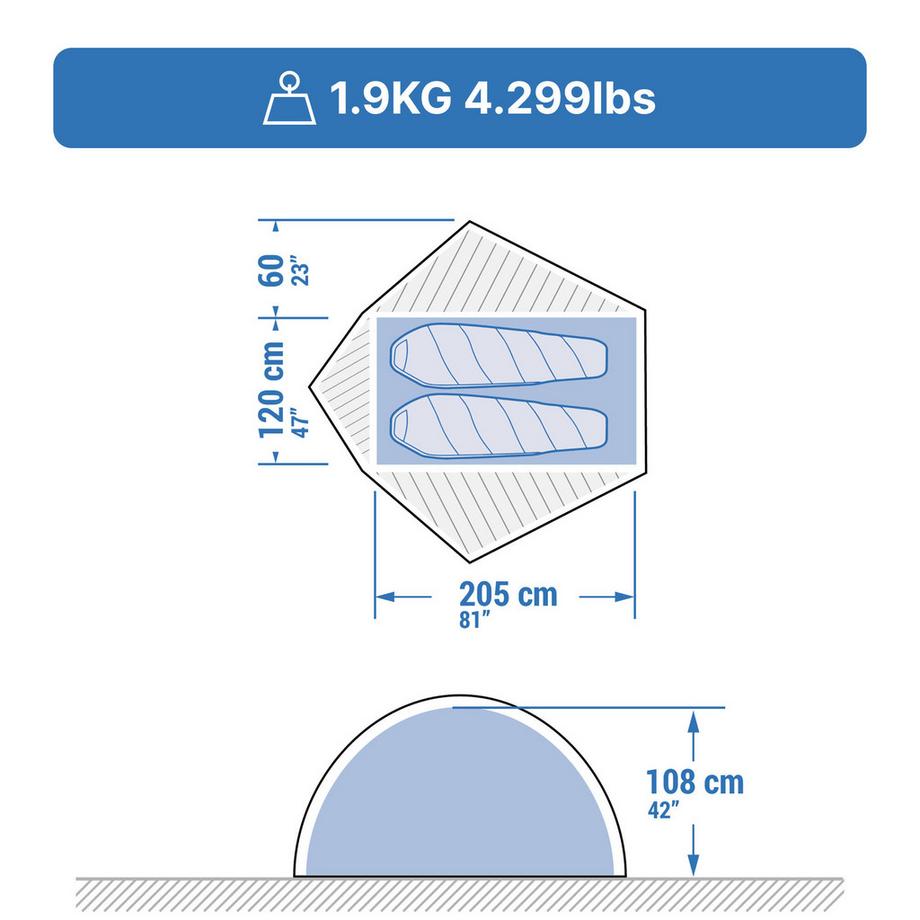SIMOND  Tenda a cupola trekking 2 persone poliestere 