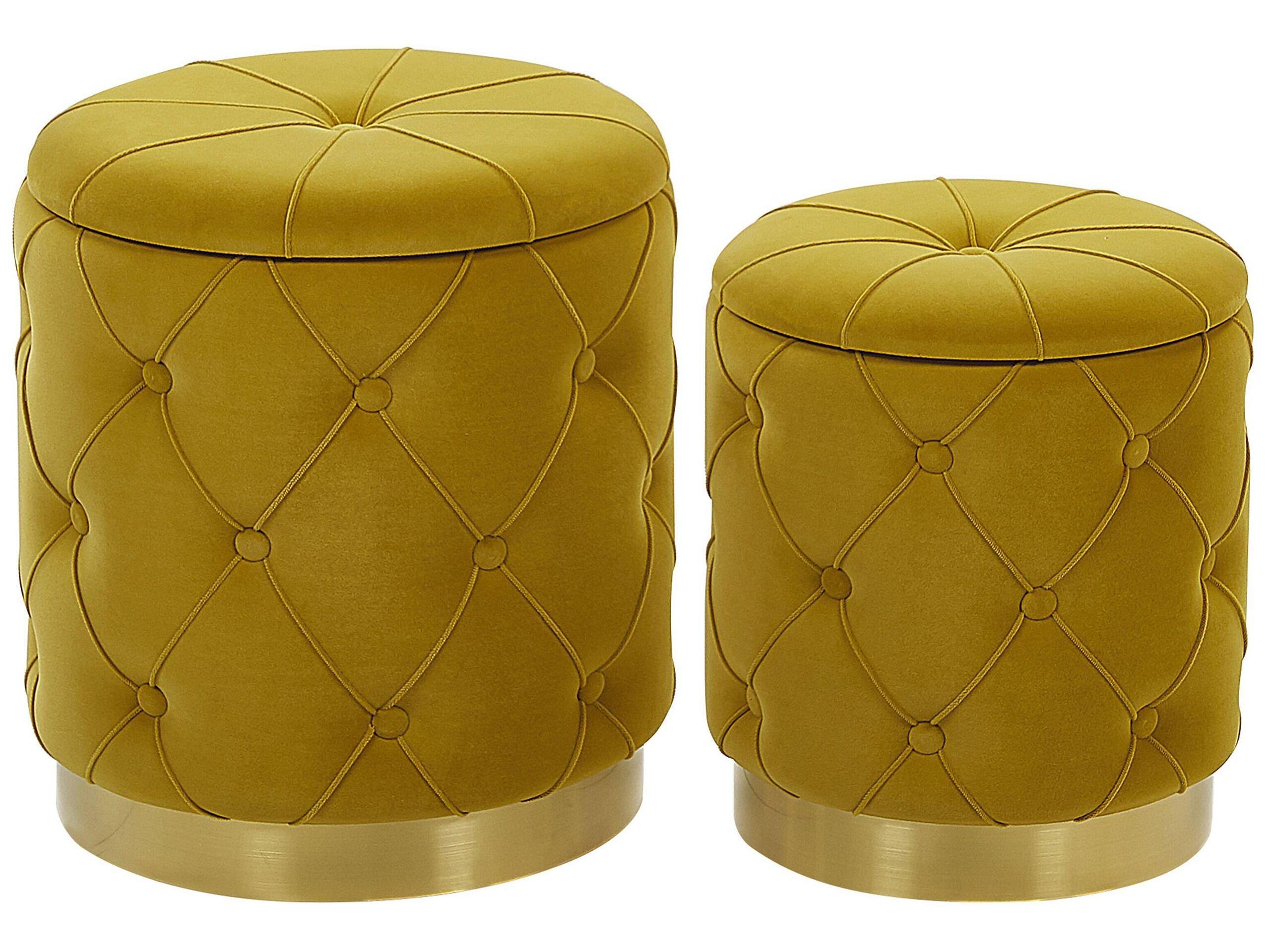 Image of Pouf aus Samtstoff Glamourös PUEBLO Pouf aus Samtstoff Glamourös PUEBLO